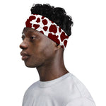 Chocolate Brown And White Cow Print Sports Headband