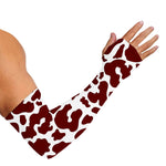 Chocolate Brown And White Cow Print Sun Protection Arm Sleeves