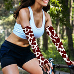 Chocolate Brown And White Cow Print Sun Protection Arm Sleeves
