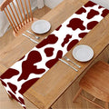 Chocolate Brown And White Cow Print Table Runner
