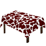 Chocolate Brown And White Cow Print Tablecloth