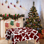 Chocolate Brown And White Cow Print Tablecloth