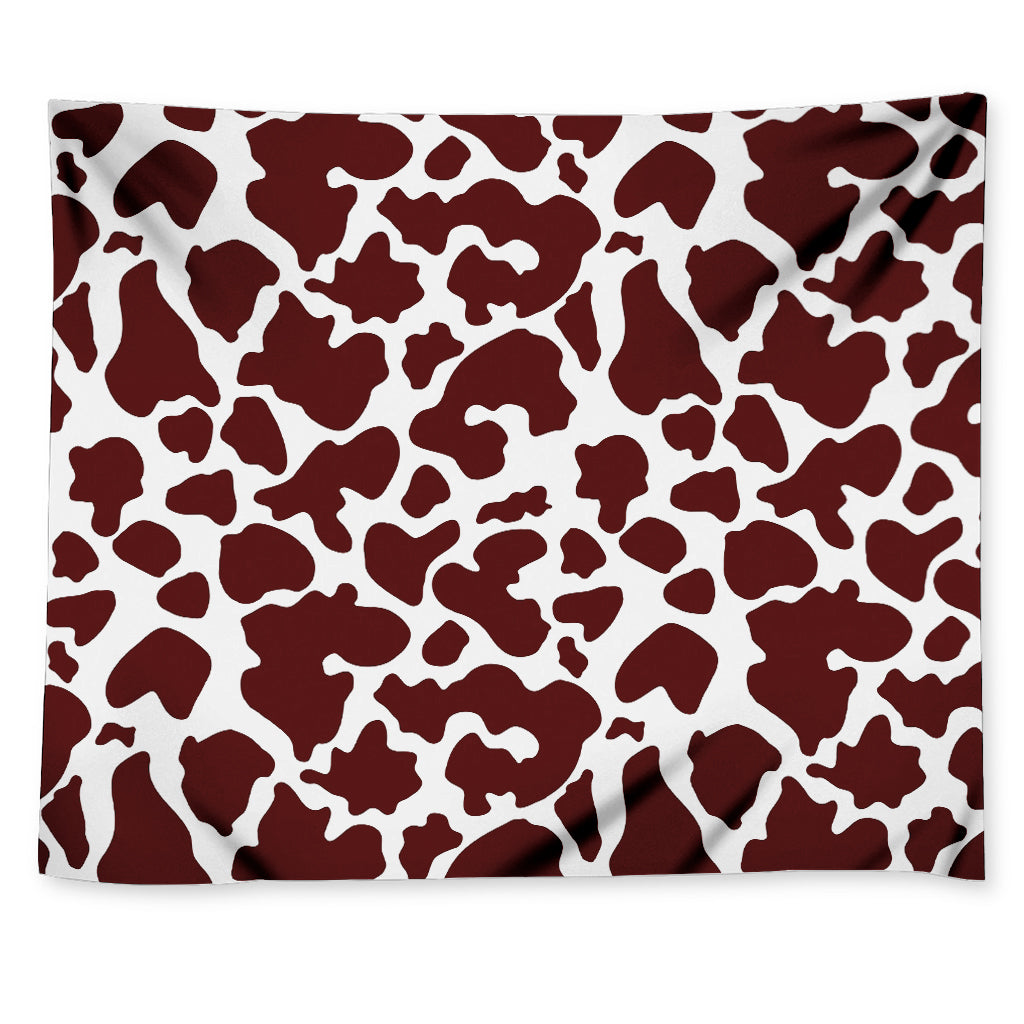 Chocolate Brown And White Cow Print Tapestry