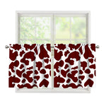Chocolate Brown And White Cow Print Tier Curtains