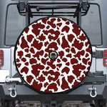 Chocolate Brown And White Cow Print Tire Cover With Camera Hole