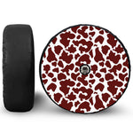 Chocolate Brown And White Cow Print Tire Cover With Camera Hole