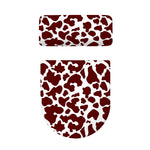 Chocolate Brown And White Cow Print Toilet Lid And Tank Cover Set