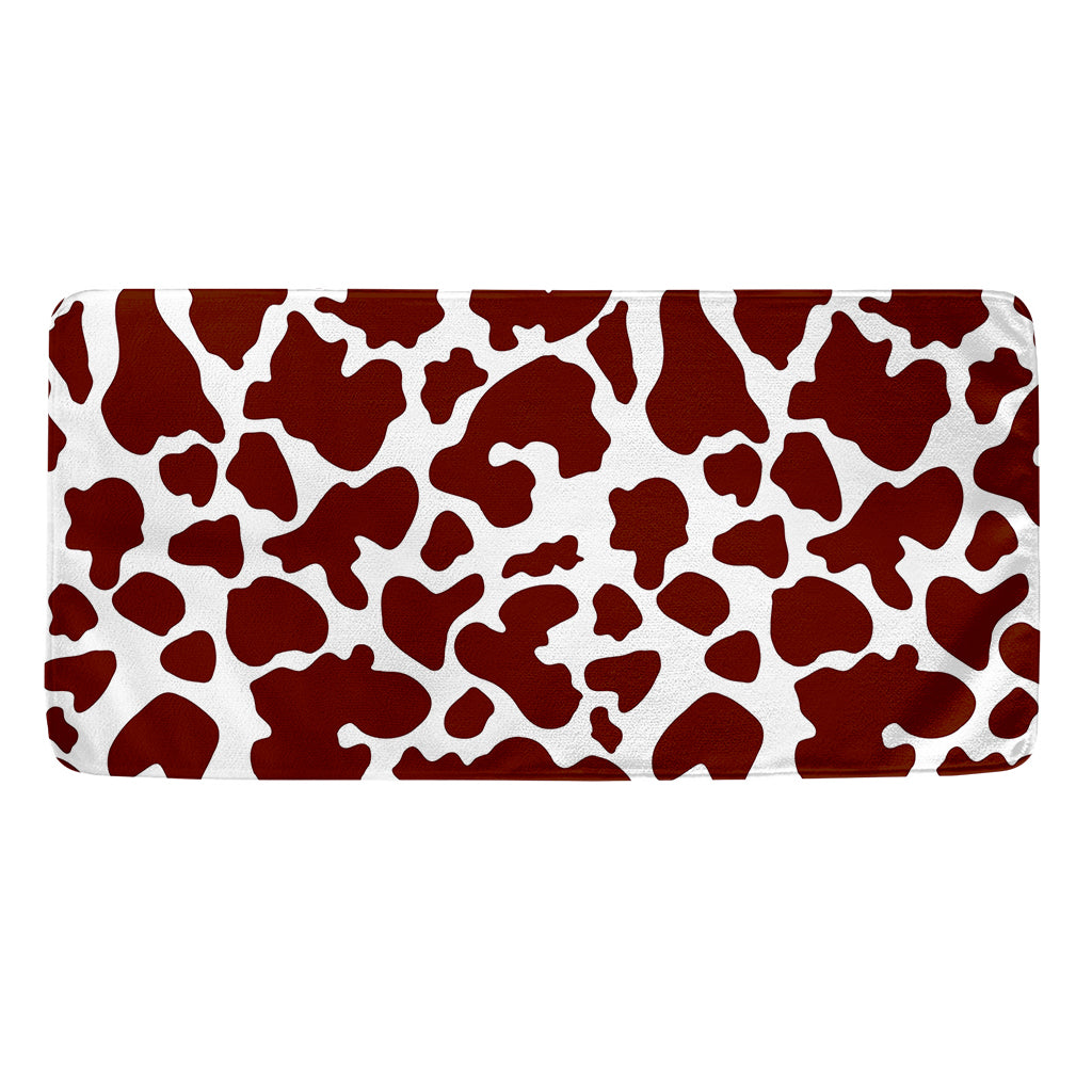 Chocolate Brown And White Cow Print Towel