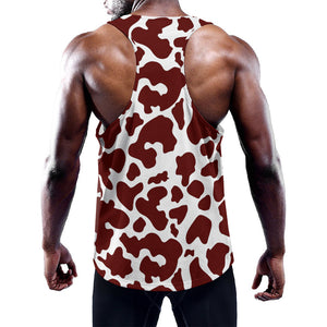 Chocolate Brown And White Cow Print Training Tank Top