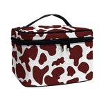 Chocolate Brown And White Cow Print Travel Makeup Bag