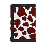 Chocolate Brown And White Cow Print Trifold Wallet