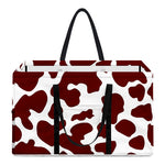 Chocolate Brown And White Cow Print Utility Tote Bag