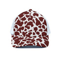 Chocolate Brown And White Cow Print White Mesh Trucker Hat