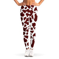 Chocolate Brown And White Cow Print Women's Leggings