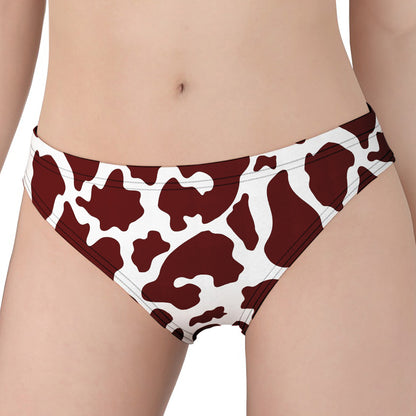 Chocolate Brown And White Cow Print Women's Panties