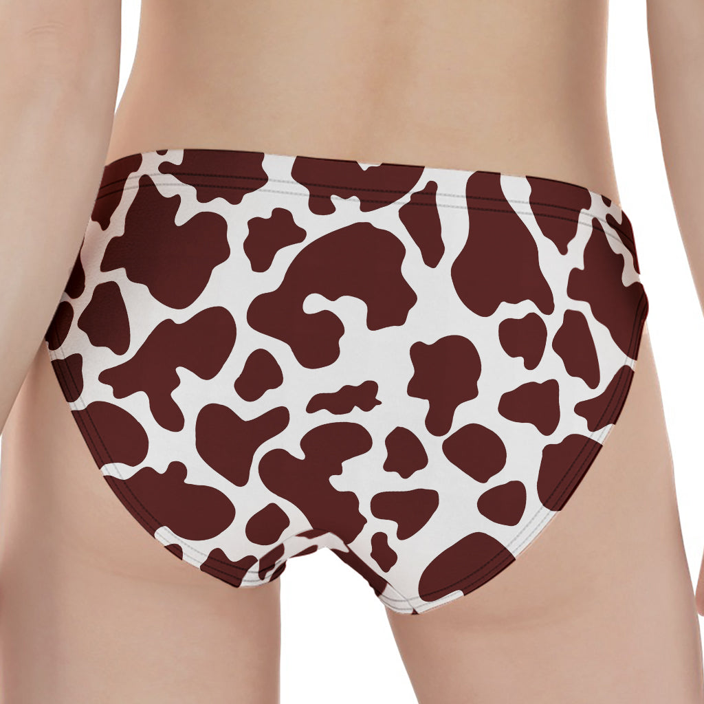 Chocolate Brown And White Cow Print Women's Panties
