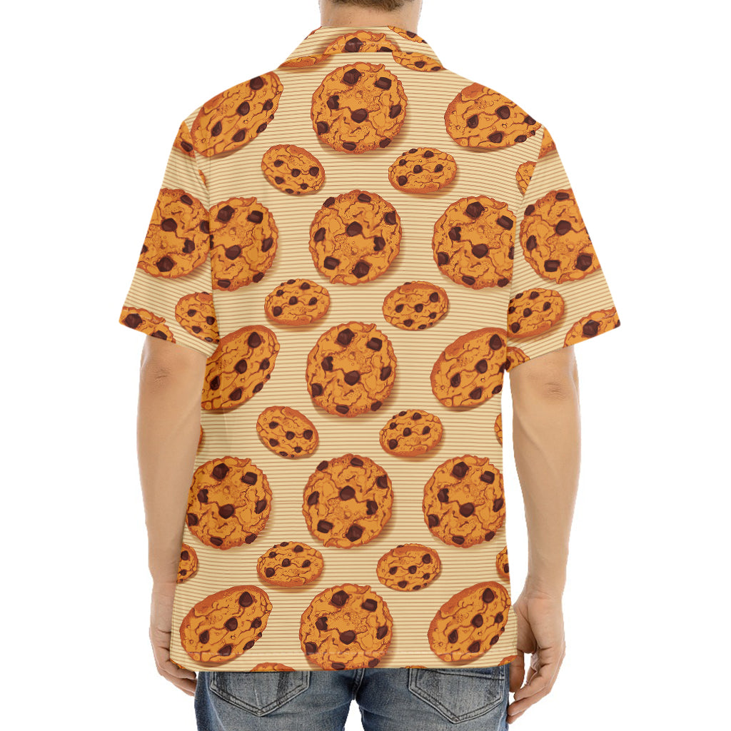 Chocolate Chip Cookie Pattern Print Aloha Shirt