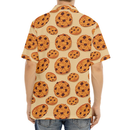 Chocolate Chip Cookie Pattern Print Aloha Shirt