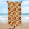 Chocolate Chip Cookie Pattern Print Beach Towel