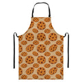 Chocolate Chip Cookie Pattern Print Bib Apron With Pocket