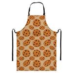 Chocolate Chip Cookie Pattern Print Bib Apron With Pocket