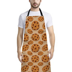 Chocolate Chip Cookie Pattern Print Bib Apron With Pocket