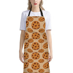 Chocolate Chip Cookie Pattern Print Bib Apron With Pocket