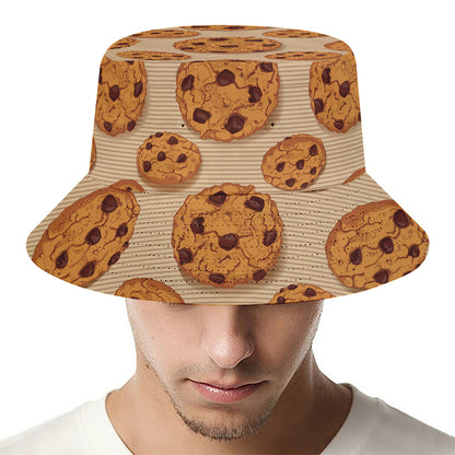 Chocolate Chip Cookie Pattern Print Bucket Hat
