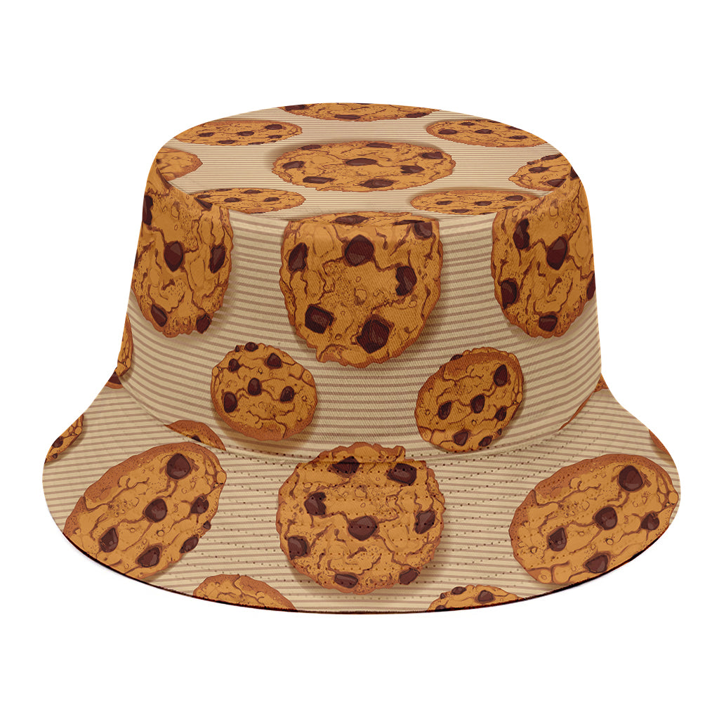 Chocolate Chip Cookie Pattern Print Bucket Hat