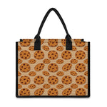 Chocolate Chip Cookie Pattern Print Canvas Tote Bag