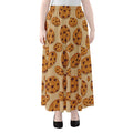 Chocolate Chip Cookie Pattern Print Chiffon Maxi Skirt