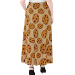 Chocolate Chip Cookie Pattern Print Chiffon Maxi Skirt