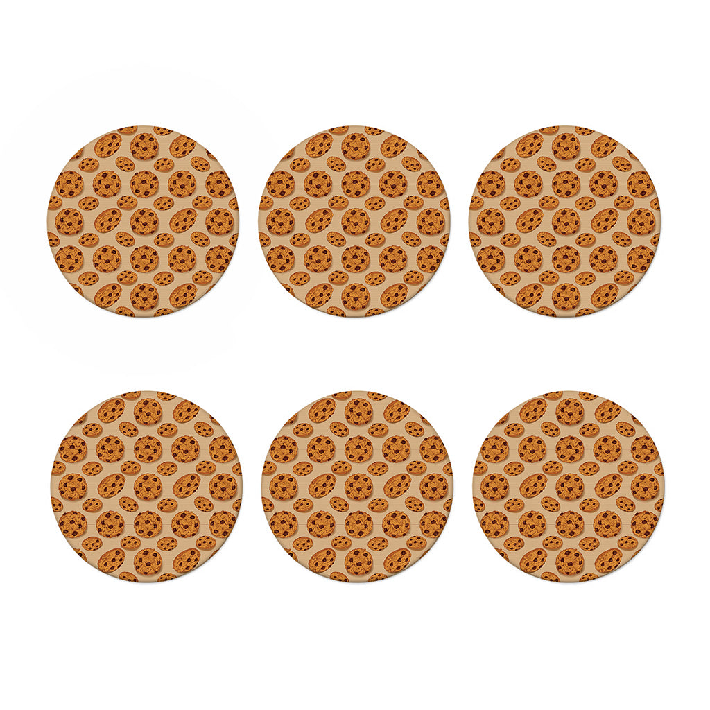 Chocolate Chip Cookie Pattern Print Coaster Set