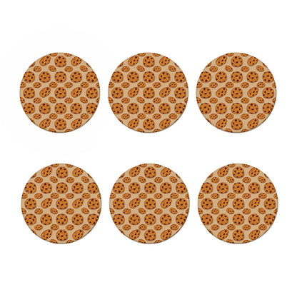 Chocolate Chip Cookie Pattern Print Coaster Set