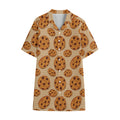 Chocolate Chip Cookie Pattern Print Cotton Hawaiian Shirt