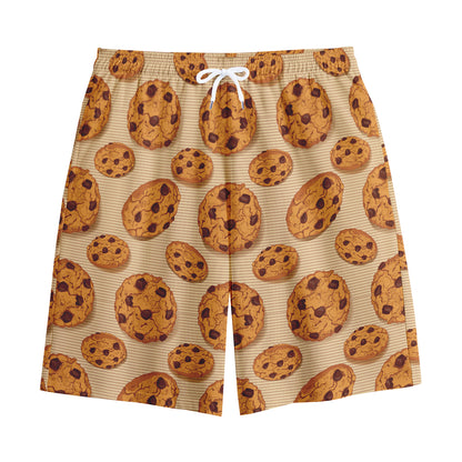 Chocolate Chip Cookie Pattern Print Cotton Shorts