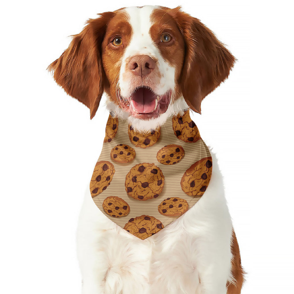 Chocolate Chip Cookie Pattern Print Dog Bandana