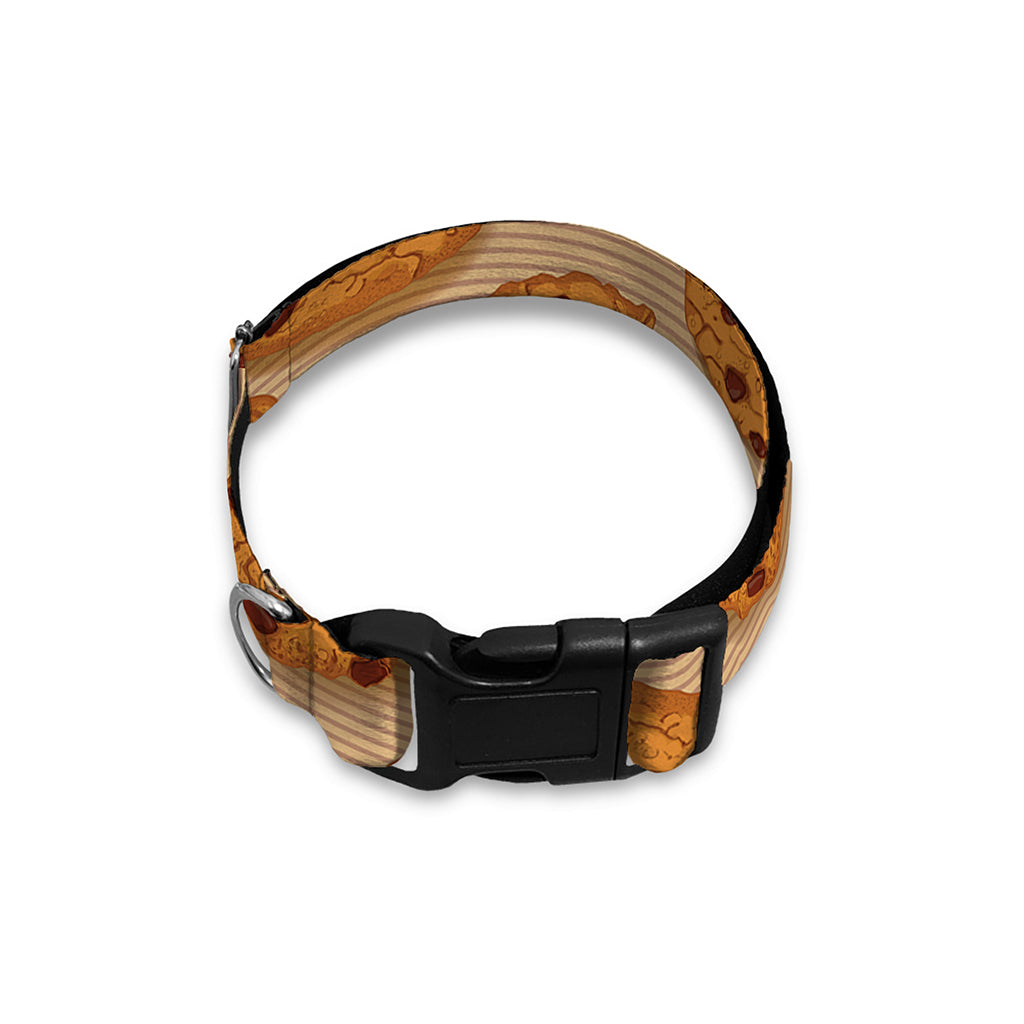 Chocolate Chip Cookie Pattern Print Dog Collar