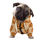 Chocolate Chip Cookie Pattern Print Dog Zip Up Hoodie