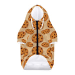 Chocolate Chip Cookie Pattern Print Dog Zip Up Hoodie
