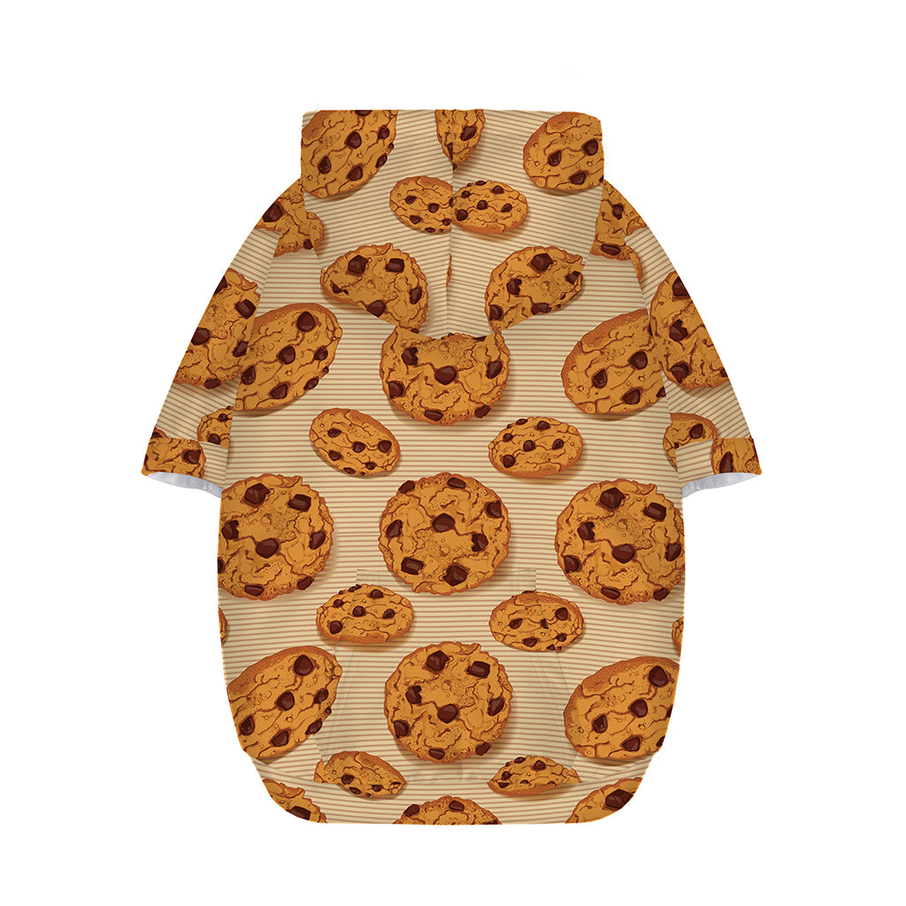 Chocolate Chip Cookie Pattern Print Dog Zip Up Hoodie