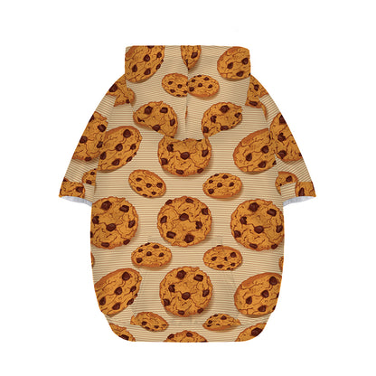 Chocolate Chip Cookie Pattern Print Dog Zip Up Hoodie