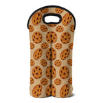Chocolate Chip Cookie Pattern Print Double Neoprene Wine Tote