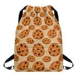 Chocolate Chip Cookie Pattern Print Drawstring Backpack