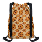 Chocolate Chip Cookie Pattern Print Drawstring Backpack