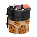 Chocolate Chip Cookie Pattern Print Drawstring Makeup Bag