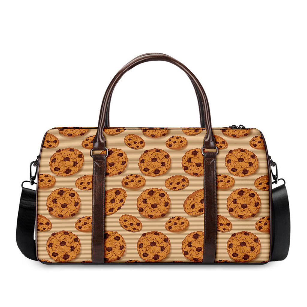 Chocolate Chip Cookie Pattern Print Duffle Bag