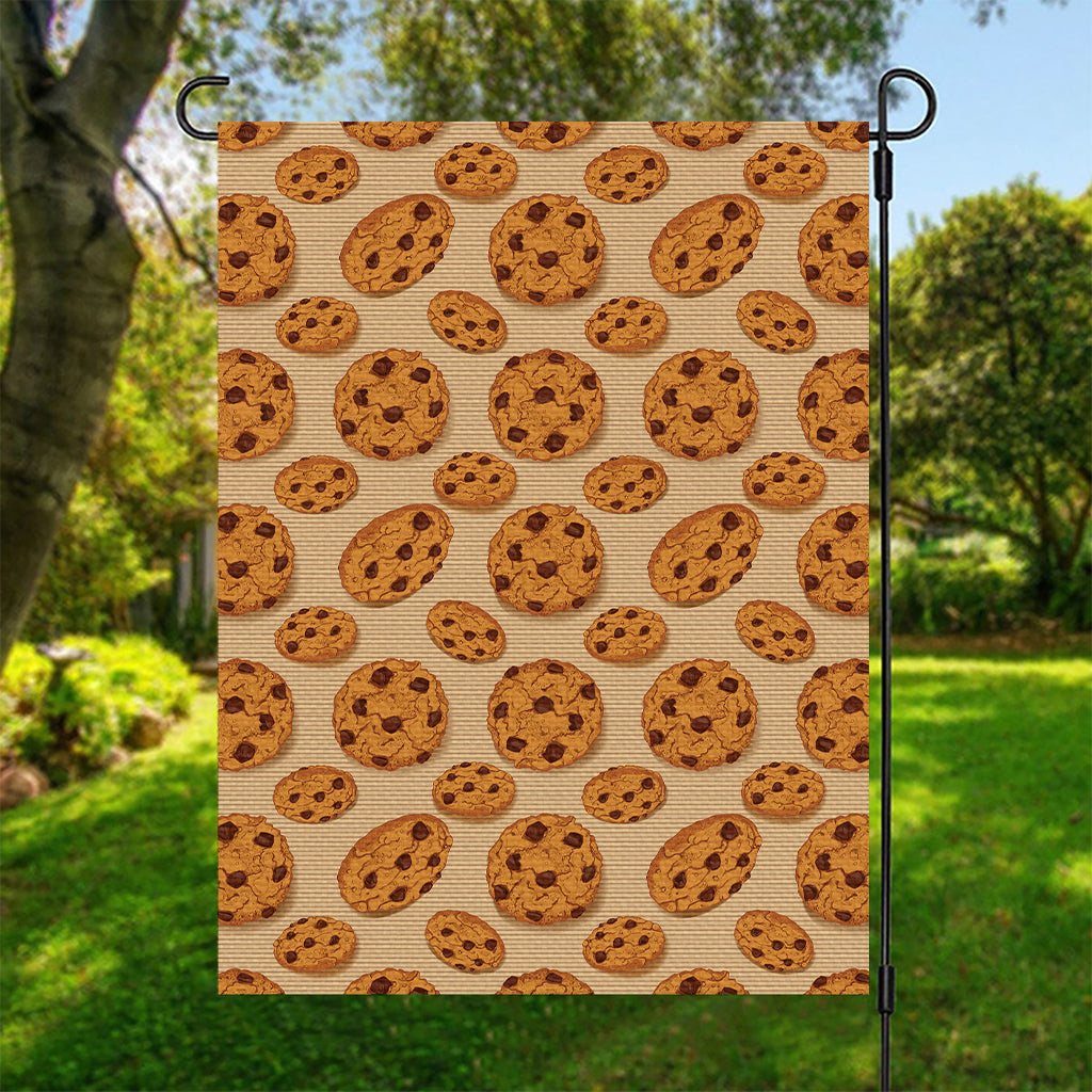 Chocolate Chip Cookie Pattern Print Garden Flag