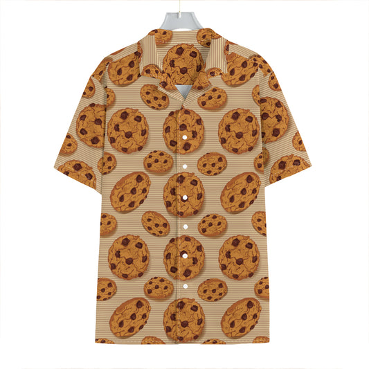 Chocolate Chip Cookie Pattern Print Hawaiian Shirt