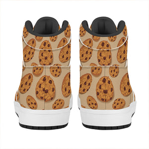 Chocolate Chip Cookie Pattern Print High Top Leather Sneakers